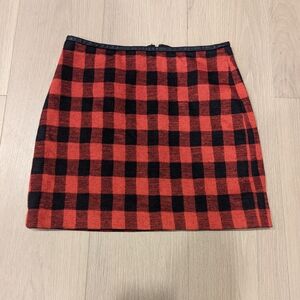 Plaid Red and Black Women's Skirt